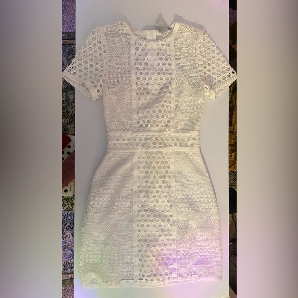 H&M crochet style dress. White.